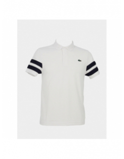 Polo rayures manches contrastées blanc homme - Lacoste