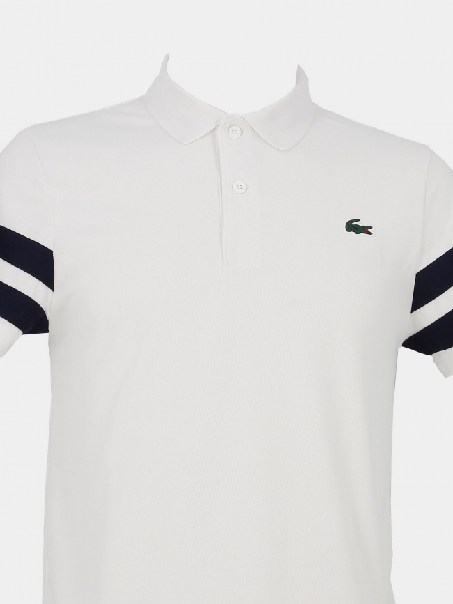 Polo rayures manches contrastées blanc homme - Lacoste