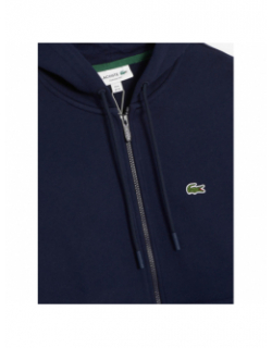 Sweat à capuche zippé core solid bleu marine homme - Lacoste