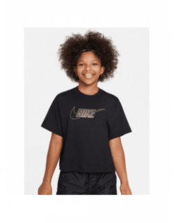 T-shirt crop nsw boxy logo doré noir fille - Nike