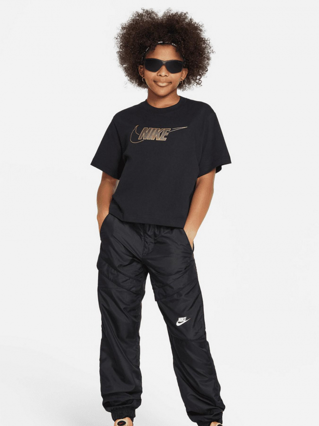 T-shirt crop nsw boxy logo doré noir fille - Nike