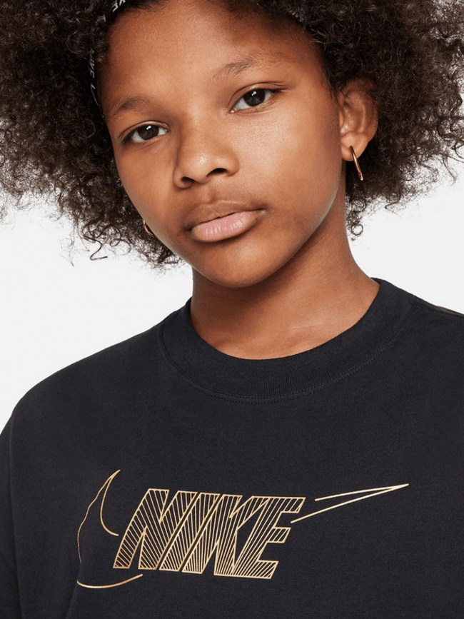 T-shirt crop nsw boxy logo doré noir fille - Nike