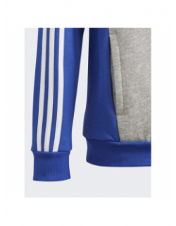 Sweat à capuche colorblock 3S bleu gris garçon - Adidas