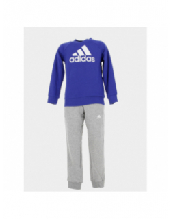 Ensemble jogging badge of sport bleu gris enfant - Adidas