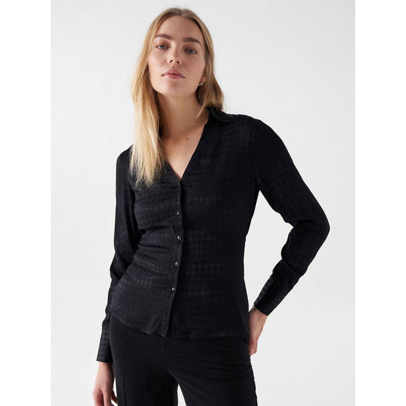 Chemisier nid de poule ceinture noir femme - Salsa