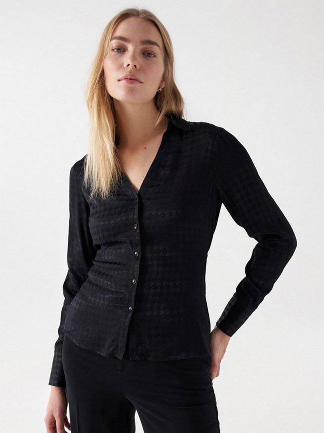 Chemisier nid de poule ceinture noir femme - Salsa