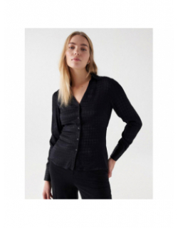 Chemisier nid de poule ceinture noir femme - Salsa