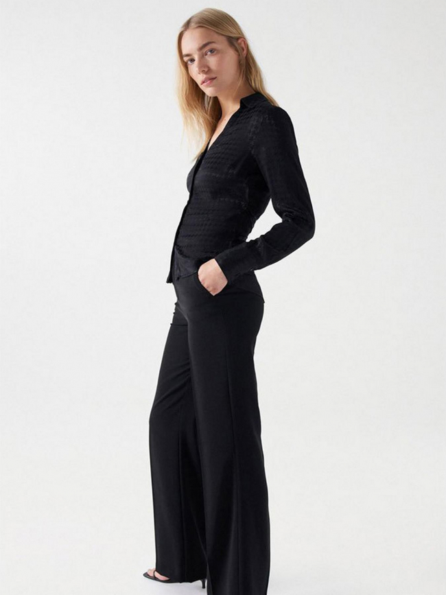 Chemisier nid de poule ceinture noir femme - Salsa