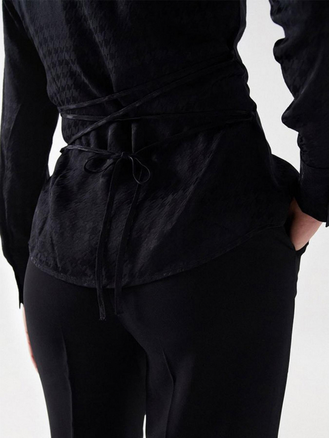 Chemisier nid de poule ceinture noir femme - Salsa