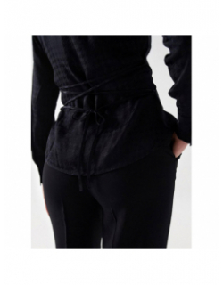 Chemisier nid de poule ceinture noir femme - Salsa