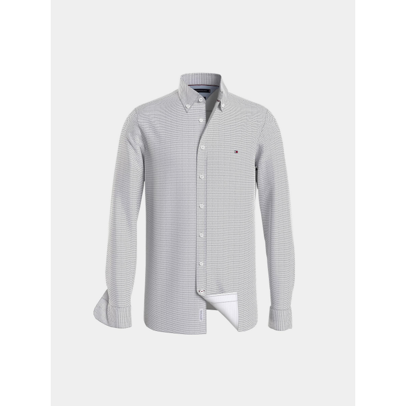 Chemise flex mini print blanc homme - Tommy Hilfiger