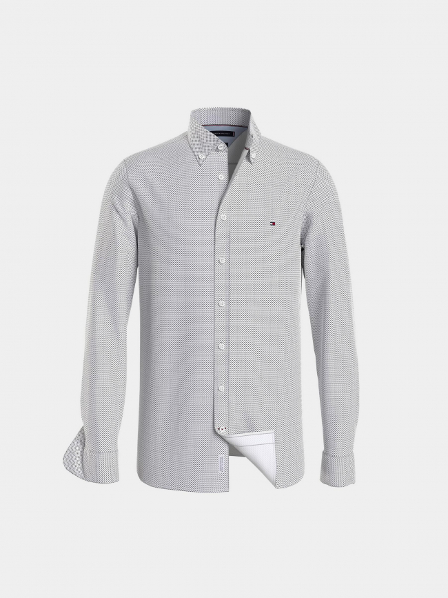 Chemise flex mini print blanc homme - Tommy Hilfiger