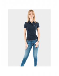 Polo slim essential logo bleu marine femme - Tommy Jeans