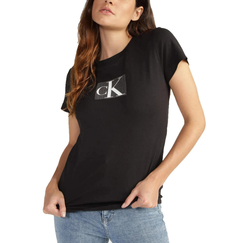 T-shirt sequin noir femme - Calvin Klein Jeans