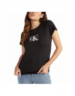 T-shirt sequin noir femme - Calvin Klein Jeans