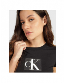 T-shirt sequin noir femme - Calvin Klein Jeans