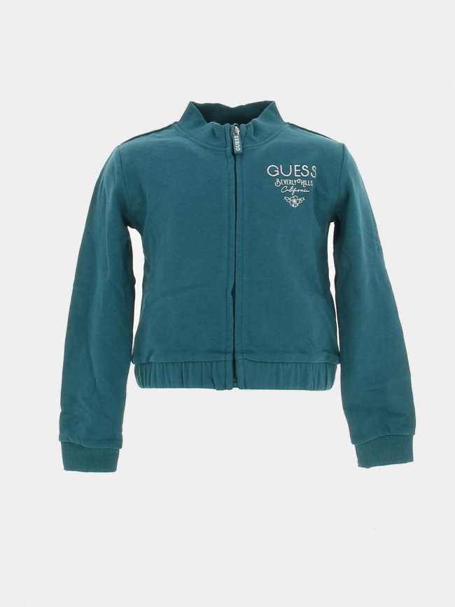 Sweat zippé active vert fille - Guess