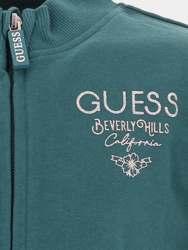 Sweat zippé active vert fille - Guess