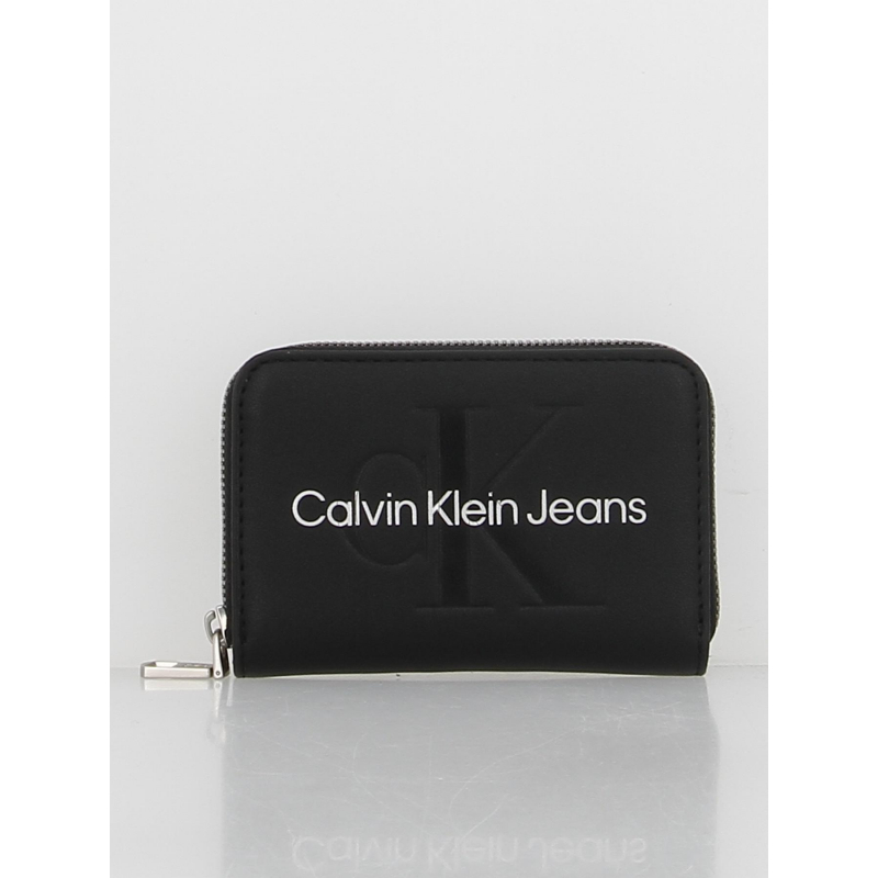 Porte-monnaie sculpted noir femme - Calvin Klein Jeans