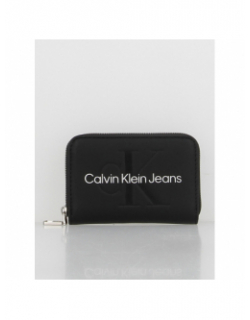 Porte-monnaie sculpted noir femme - Calvin Klein Jeans