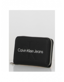 Porte-monnaie sculpted noir femme - Calvin Klein Jeans