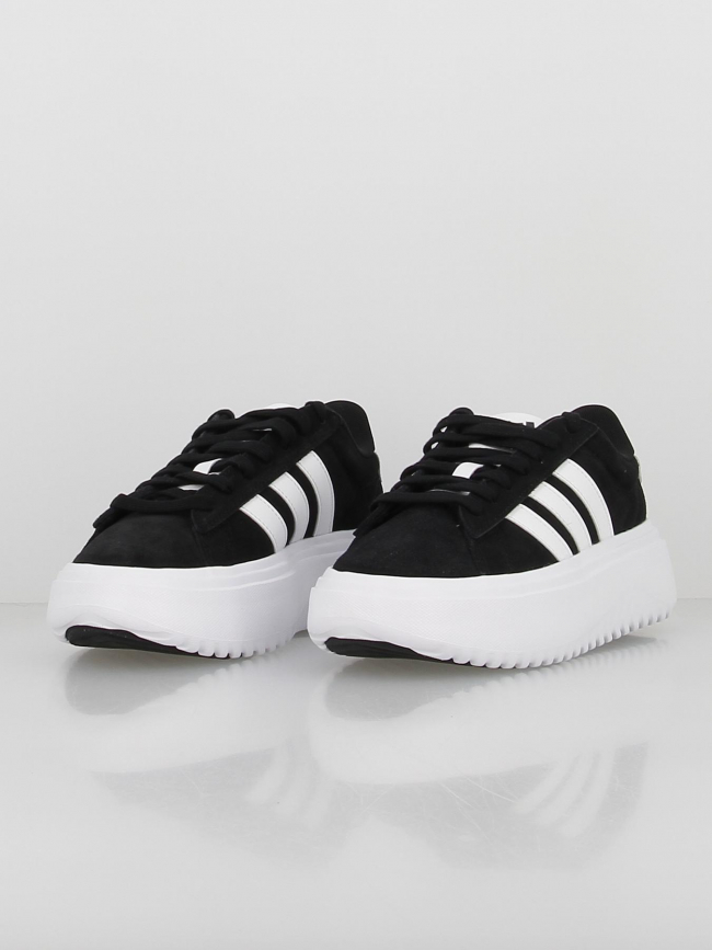 Baskets grand court plateforme suédé noir femme - Adidas