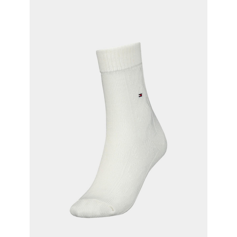 Chaussettes en laine cable blanc femme - Tommy Hilfiger