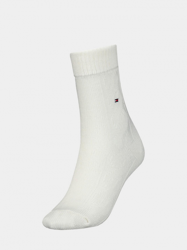 Chaussettes en laine cable blanc femme - Tommy Hilfiger