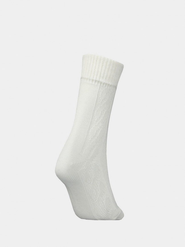 Chaussettes en laine cable blanc femme - Tommy Hilfiger