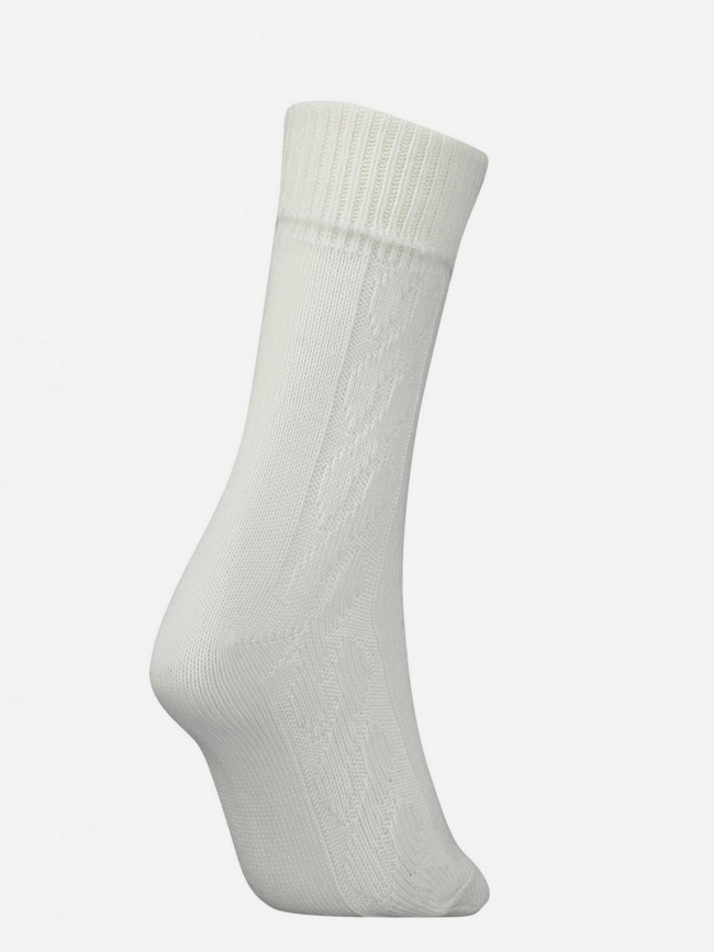 Chaussettes en laine cable blanc femme - Tommy Hilfiger