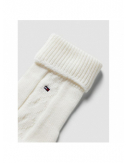 Chaussettes en laine cable blanc femme - Tommy Hilfiger