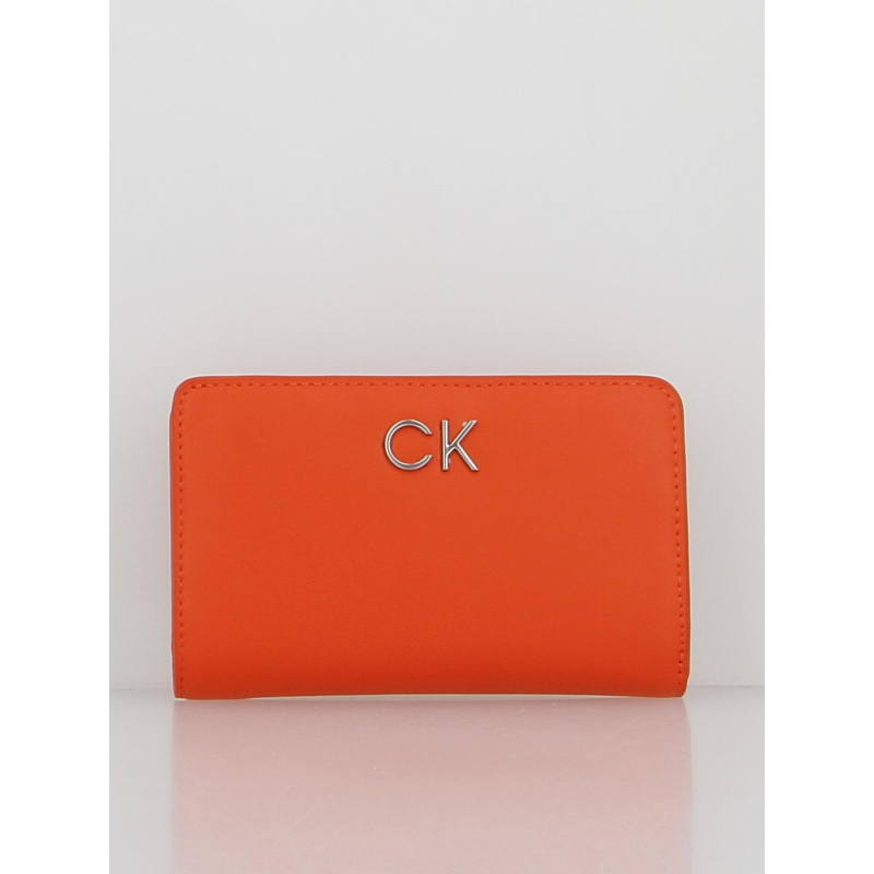 Portefeuille re-lock bifold orange femme - Calvin Klein