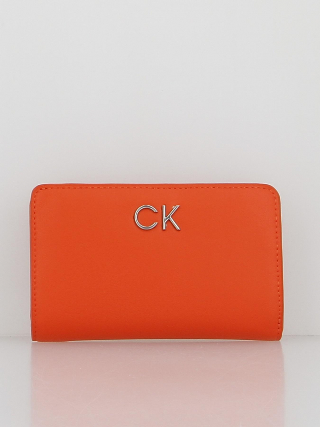 Portefeuille re-lock bifold orange femme - Calvin Klein