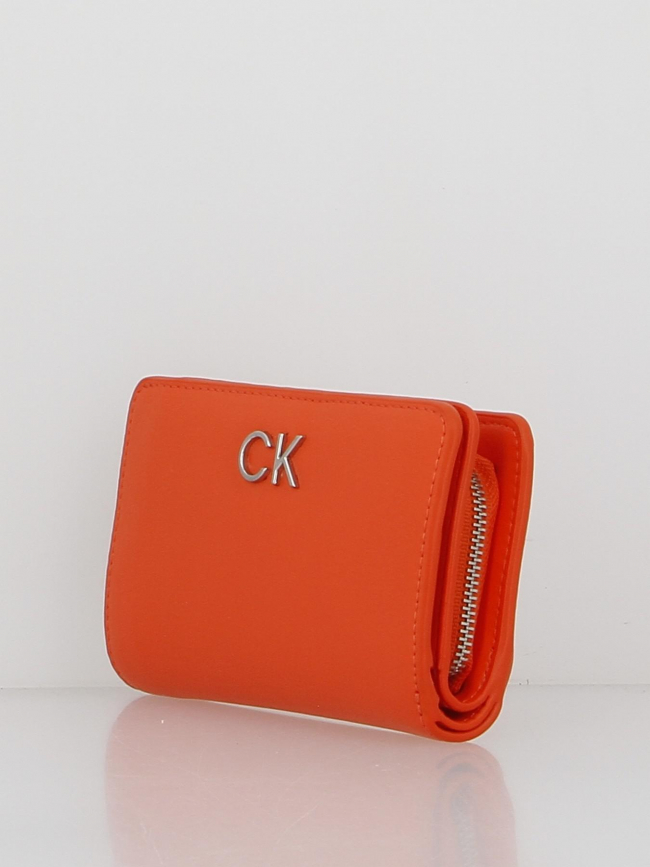 Portefeuille re-lock bifold orange femme - Calvin Klein