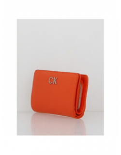 Portefeuille re-lock bifold orange femme - Calvin Klein