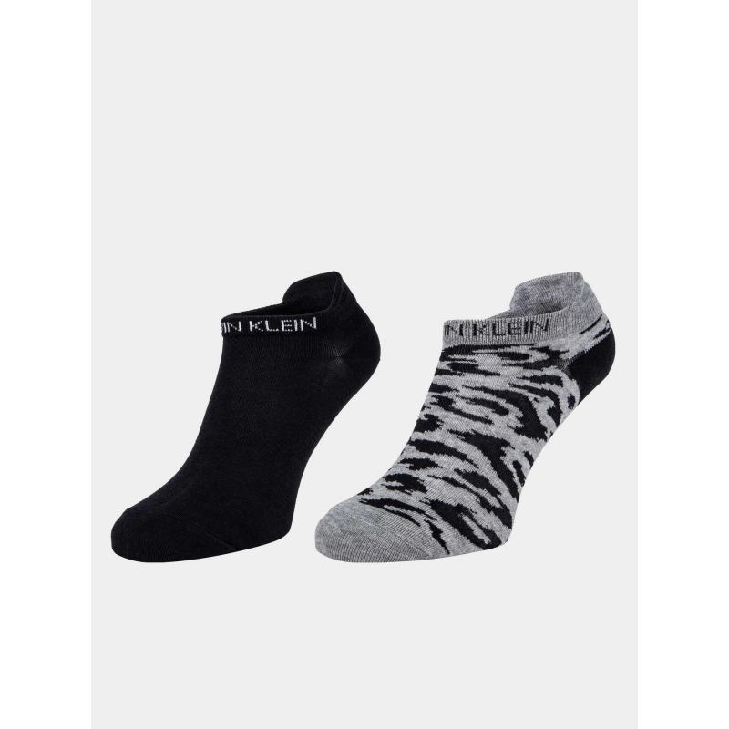 Pack 2 paires de chaussettes leopard gris femme - Calvin Klein