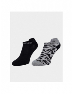 Pack 2 paires de chaussettes leopard gris femme - Calvin Klein