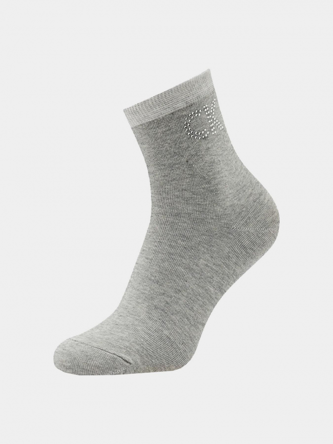 Chaussettes logo strass gris femme - Calvin Klein