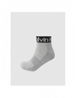 3 paires de chaussettes quarter noir gris homme - Calvin Klein