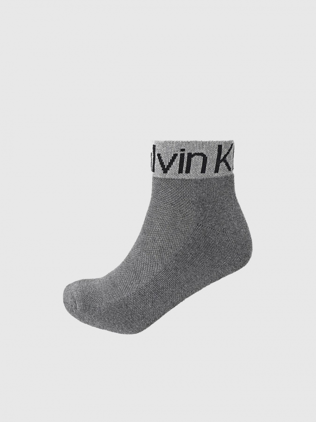 3 paires de chaussettes quarter noir gris homme - Calvin Klein