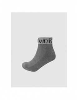 3 paires de chaussettes quarter noir gris homme - Calvin Klein