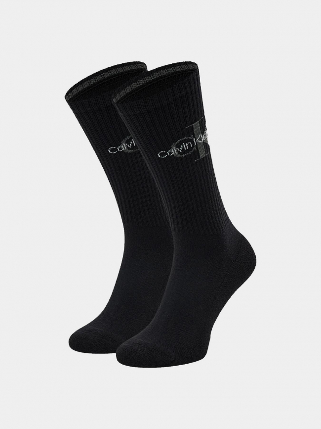 Chaussettes haute rib noir homme - Calvin Klein Jeans