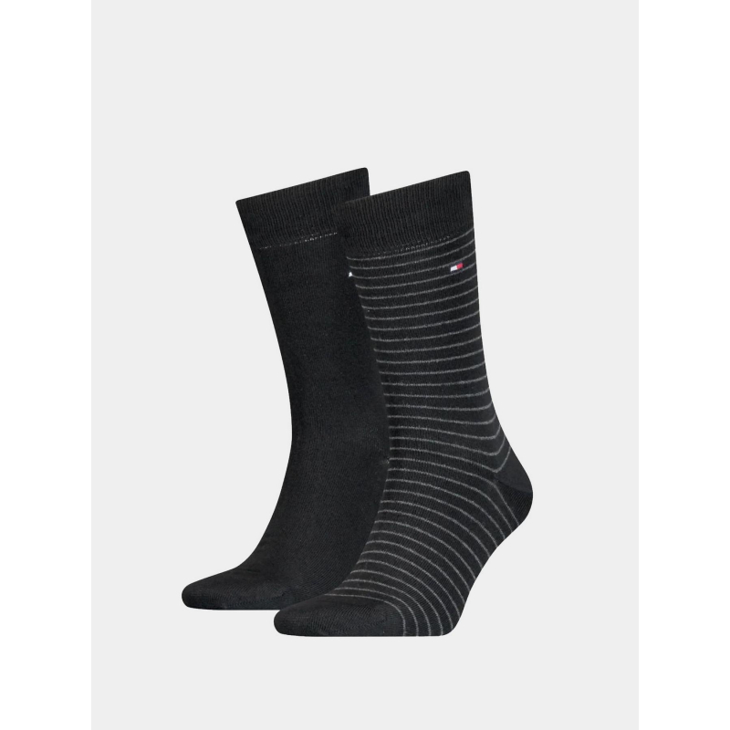 Pack 2 paires de chaussettes rayures noir homme - Tommy Hilfiger