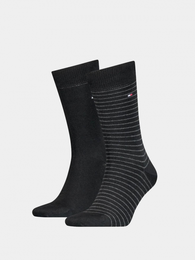 Pack 2 paires de chaussettes rayures noir homme - Tommy Hilfiger