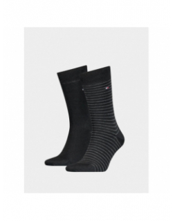 Pack 2 paires de chaussettes rayures noir homme - Tommy Hilfiger