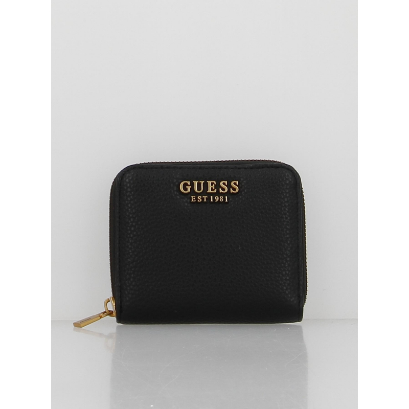 Portefeuille mini laryn zippé noir femme - Guess