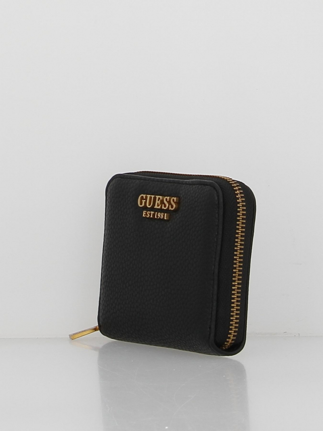 Portefeuille mini laryn zippé noir femme - Guess