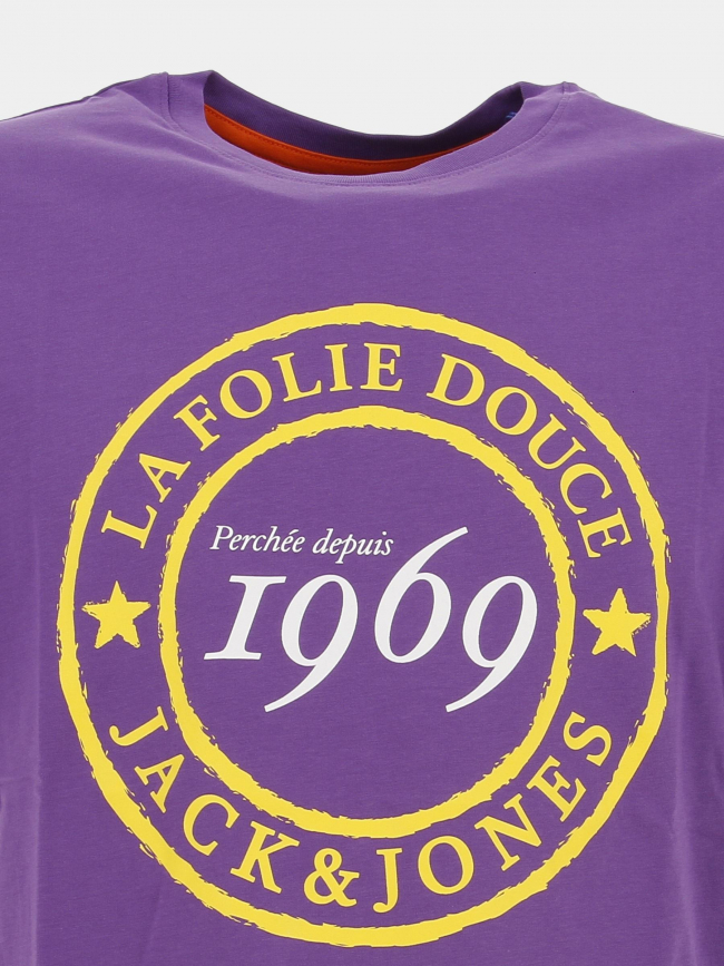 T-shirt la folie douce 23 violet homme - Jack & Jones