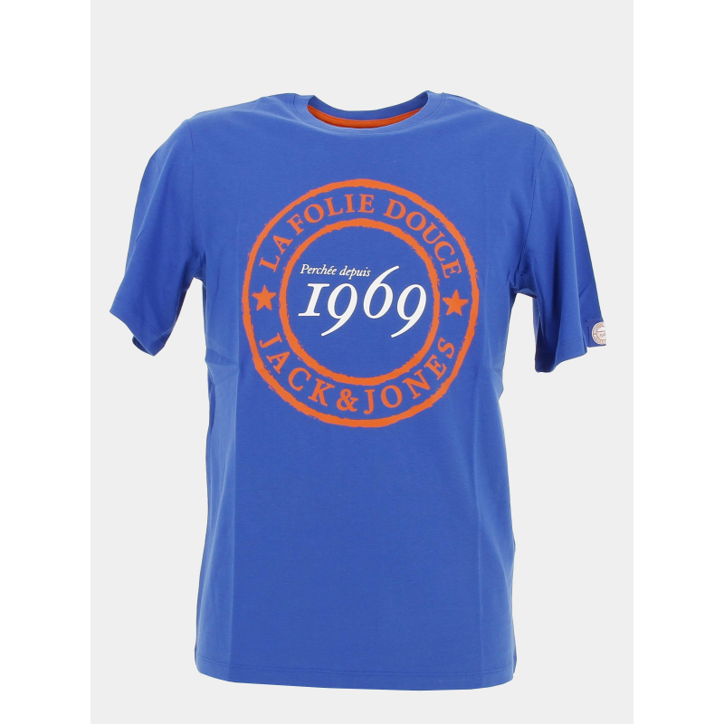 T-shirt la folie douce 23 orange bleu homme - Jack & Jones