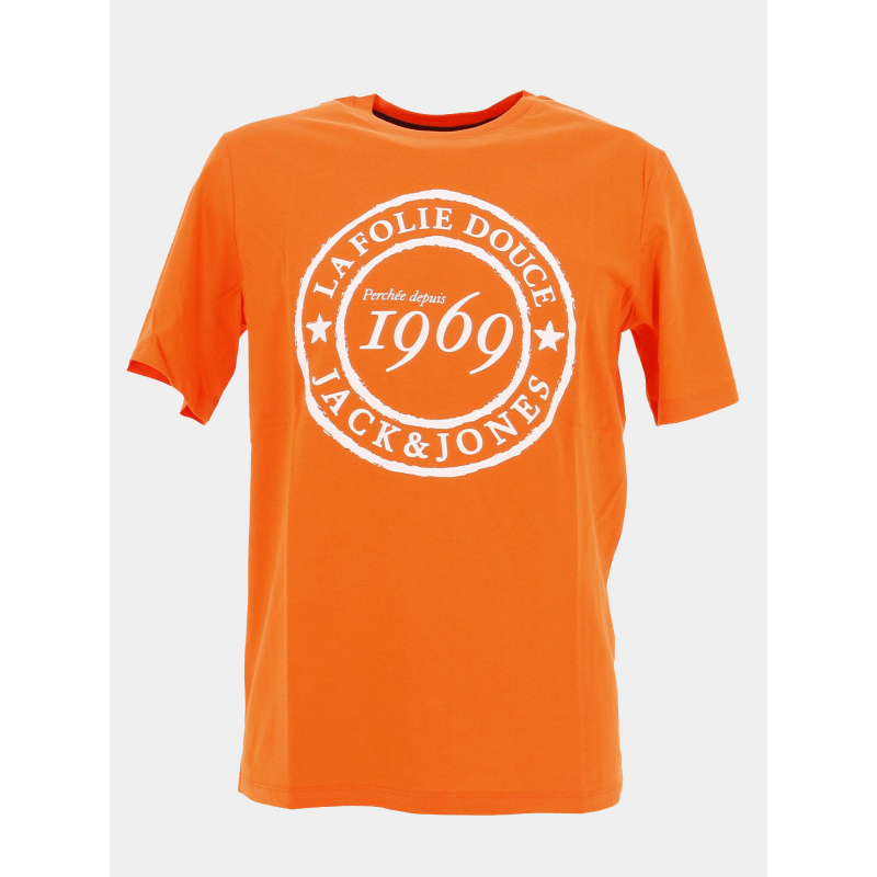 T-shirt la folie douce 23 orange homme - Jack & Jones